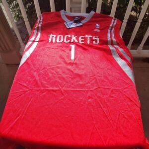 REEBOK  HOUSTON ROCKETS  JERSEY TRACY MCGRADY #1  RED SILVER SIZE XL NEW/w TAGS